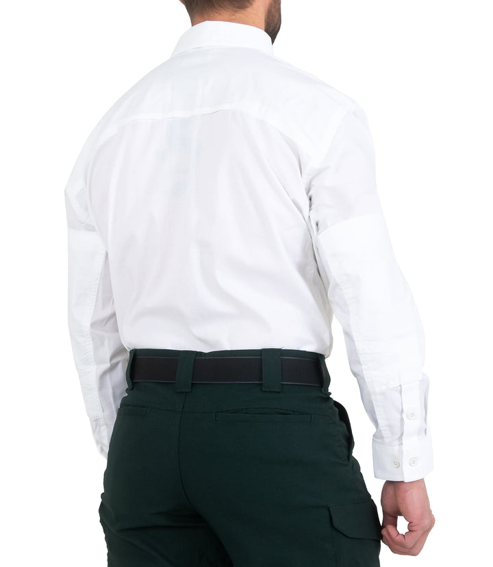 Side of Men's V2 Tactical Long Sleeve Shirt in White