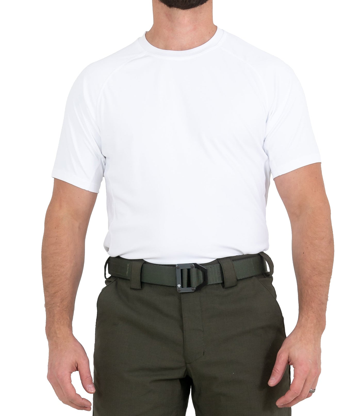 Front of Men’s Performance Short Sleeve T-Shirt in White
