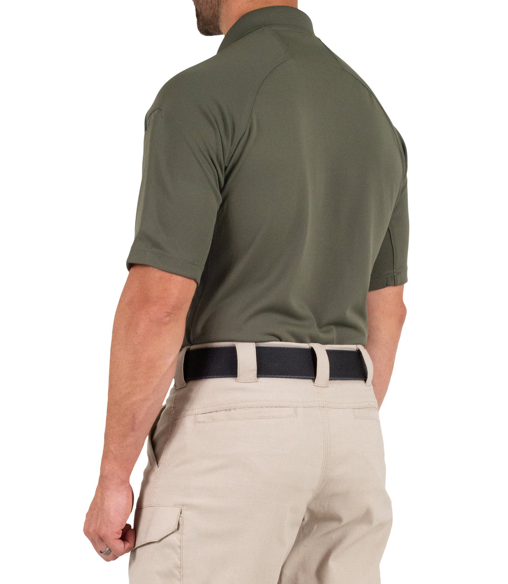 Side of Men's Performance Short Sleeve Polo in OD Green