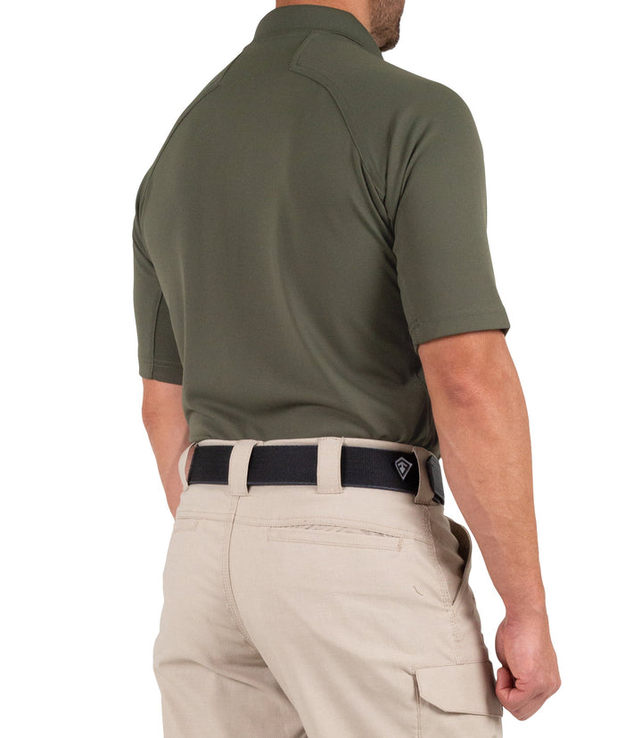 Side of Men's Performance Short Sleeve Polo in OD Green