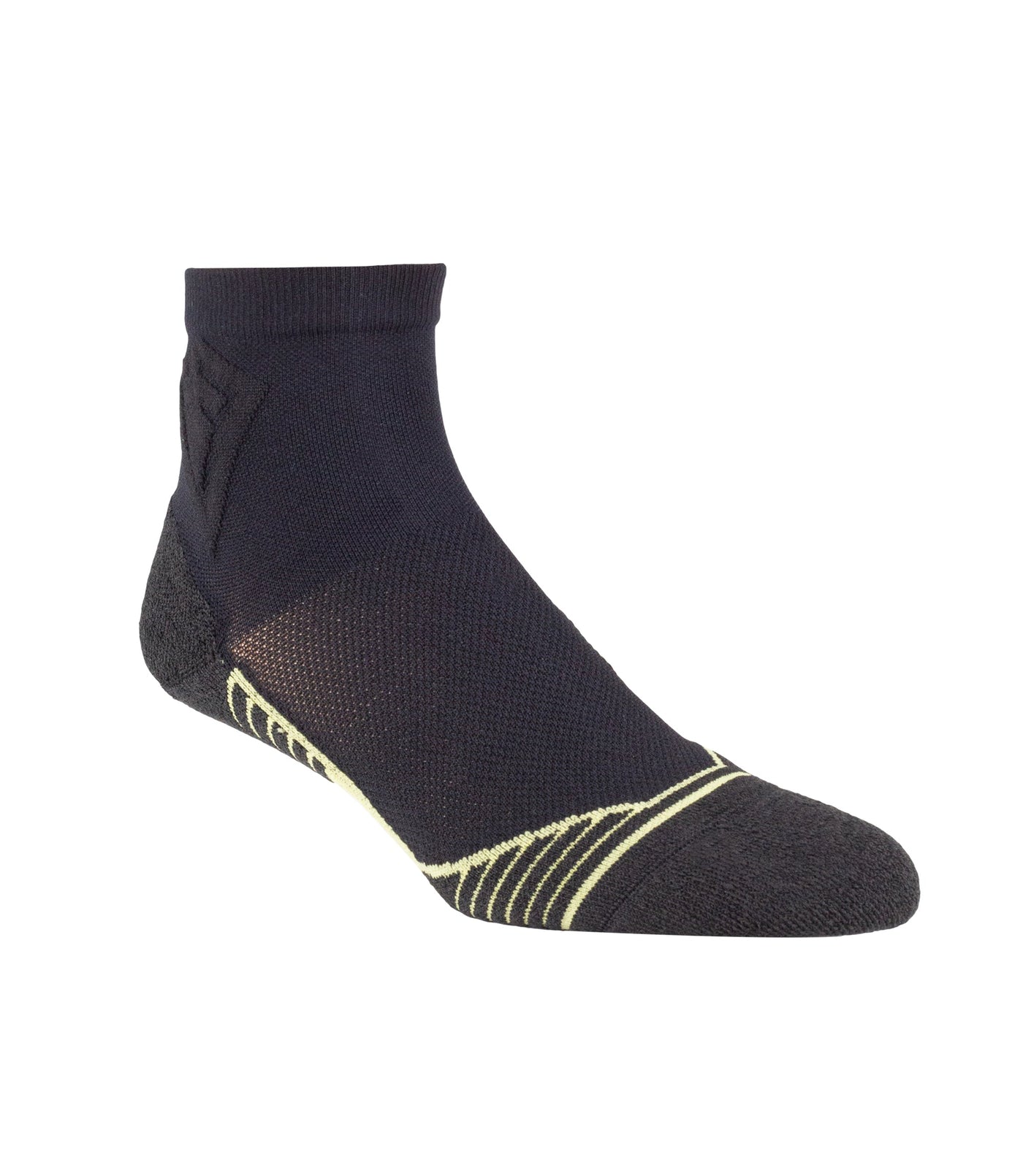 Front of Advanced Fit Low Cut Sock in Black